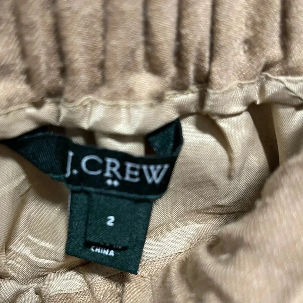 J.Crew Wool Blend Tan Lined Elastic Waist Sidewalk Skirt Size 2 - Picture 7 of 7